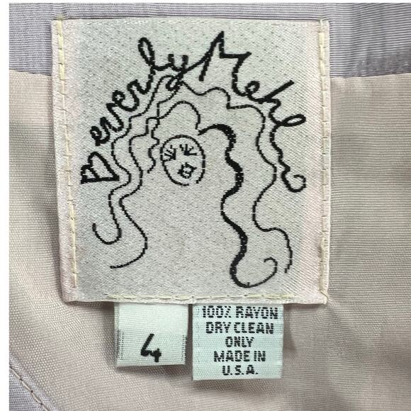 Vintage Beverly Mehl Sheath Dress 4 Light Purple Satin Coquette Feminine Classic - Picture 11 of 12